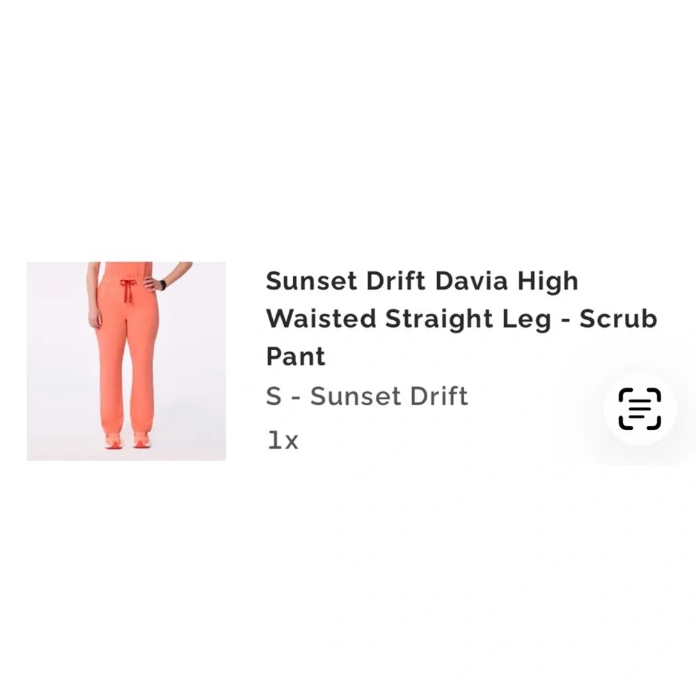 Brand New Figs Sunset Drift Color Scrub Set, Top M, bottom S - Picture 6 of 7